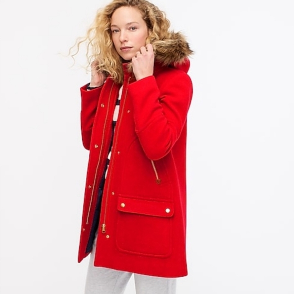 J. Crew Jackets & Blazers - J. Crew Chateau Parka in Italian Stadium-Cloth Wool Heather Red
